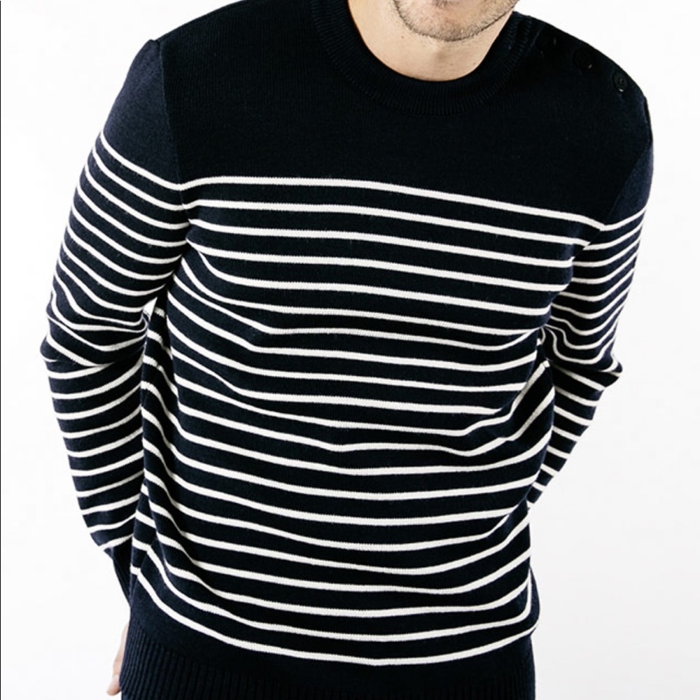 Saint James mens stripped wool nautical sweater